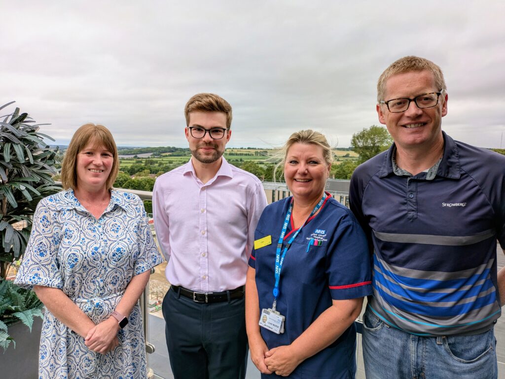 Dr Clair Merriman (second from right) with interns Hannah Terry, Patrick Vickers and Kenny Gray